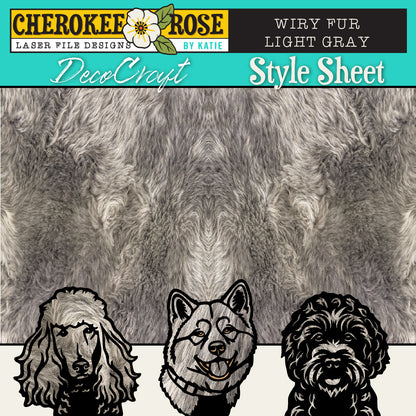 DecoCraft - Cherokee Rose - Style Sheet - Wiry Fur - Light Gray