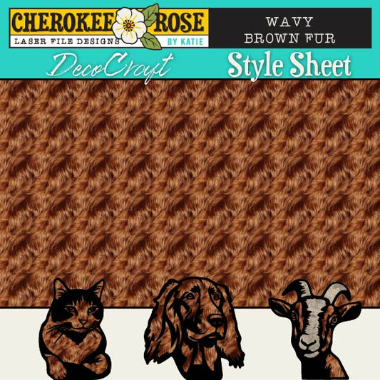 DecoCraft - Cherokee Rose - Style Sheet - Wavy Fur - Brown