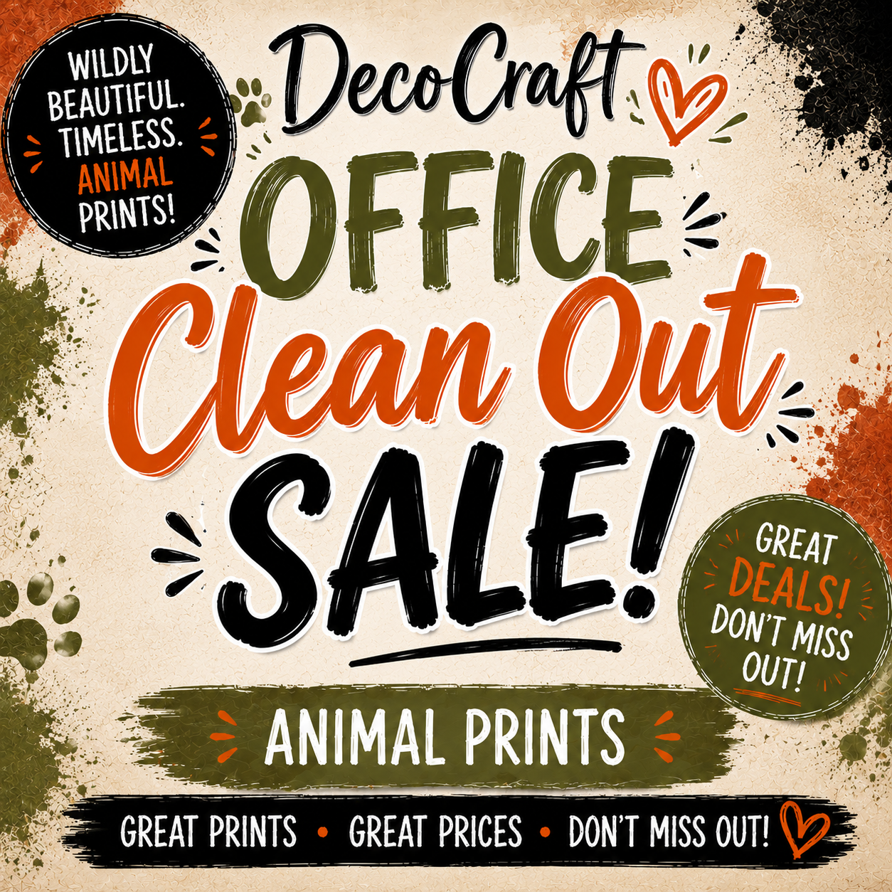DecoCraft - Office Clean Out - Animal Style Prints - Multiple Bundles Available
