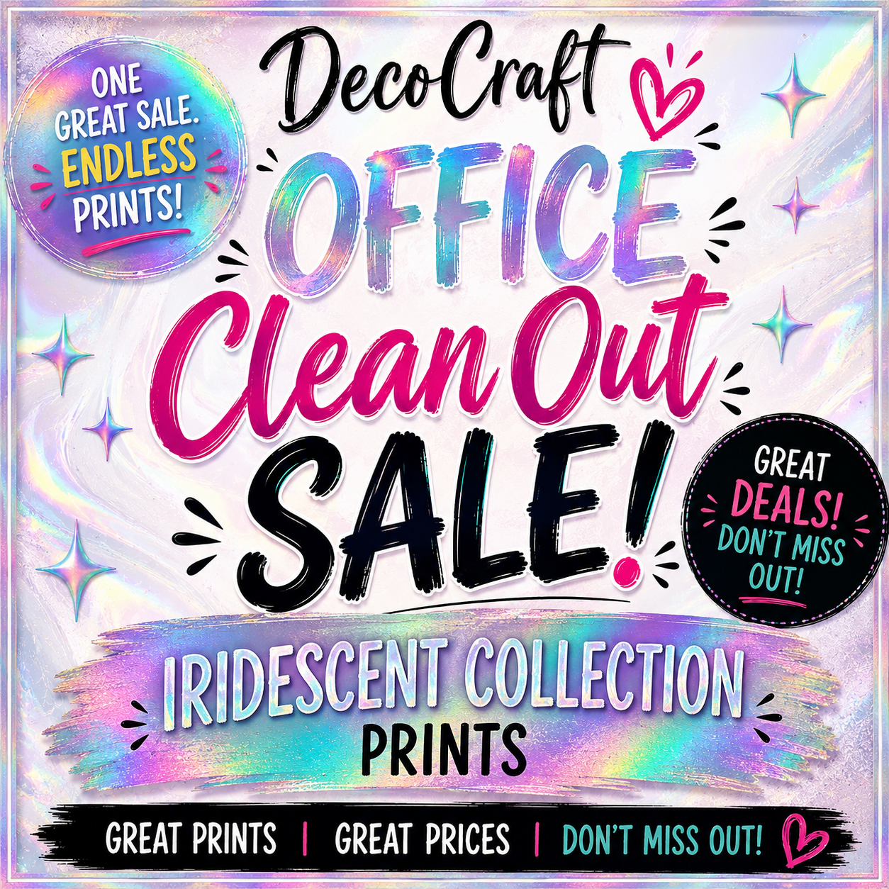 DecoCraft - Office Clean Out - Iridescent Collection Prints - Multiple Bundles Available