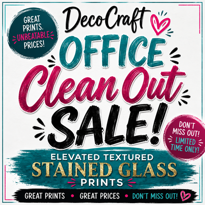 DecoCraft - Office Clean Out - Elevated Textured - Realistic Stained Glass - Multiple Bundles Available