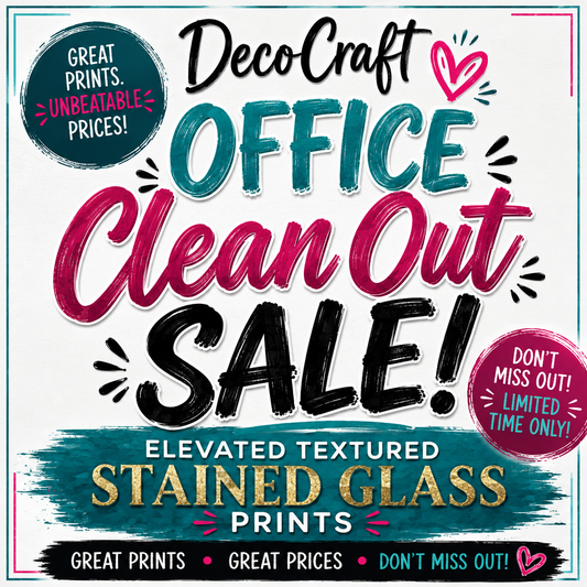 DecoCraft - Office Clean Out - Elevated Textured - Realistic Stained Glass - Multiple Bundles Available