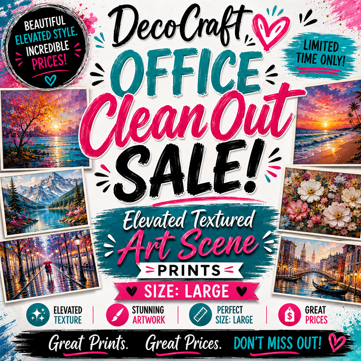 DecoCraft - Office Clean Out - Elevated Textured - Large Scenic Tile Prints - Volume 2 - Multiple Bundles Available
