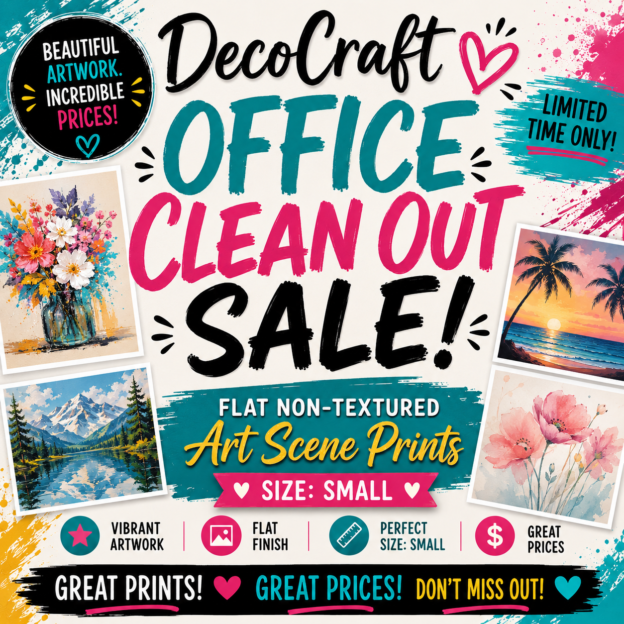 DecoCraft - Office Clean Out - Flat Non-Textured Small Scenic Tile Prints - Volume 1 - Multiple Bundles Available