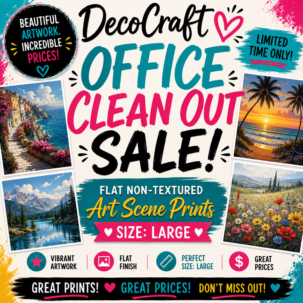 DecoCraft - Office Clean Out - Flat Non-Textured Large Scenic Tile Prints - Volume 2 - Multiple Bundles Available
