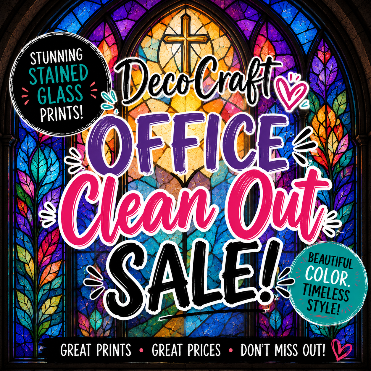 DecoCraft - Office Clean Out - Stained Glass (Flat) Prints - Multiple Bundles Available