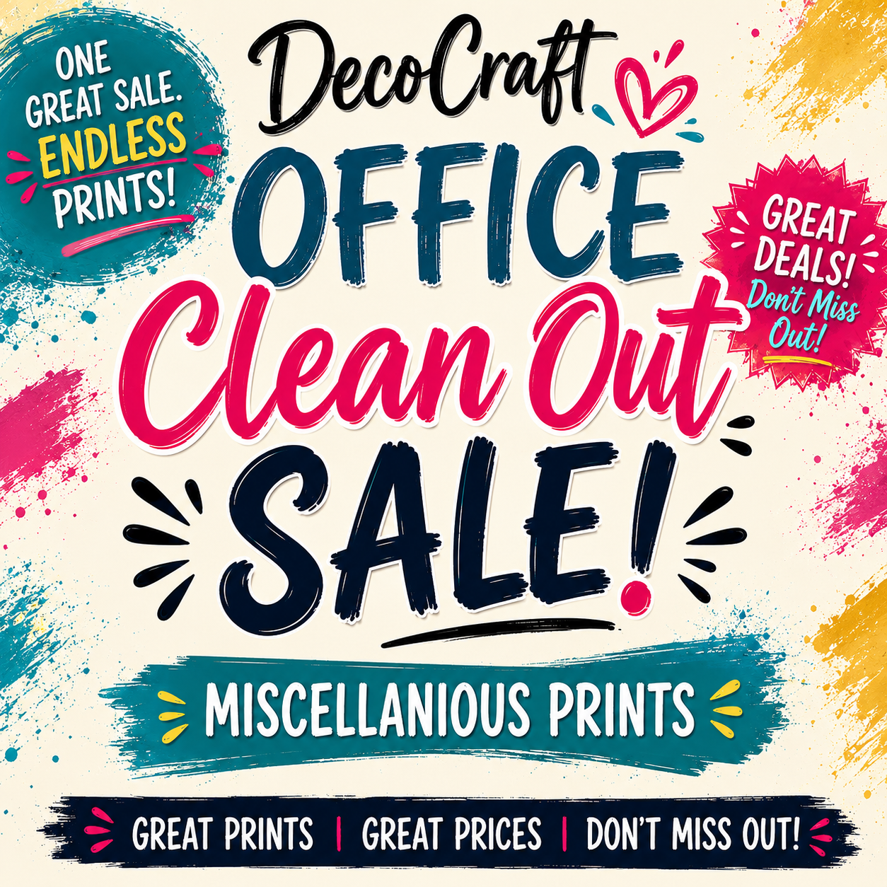 DecoCraft - Office Clean Out - Miscellaneous Prints - Multiple Bundles Available