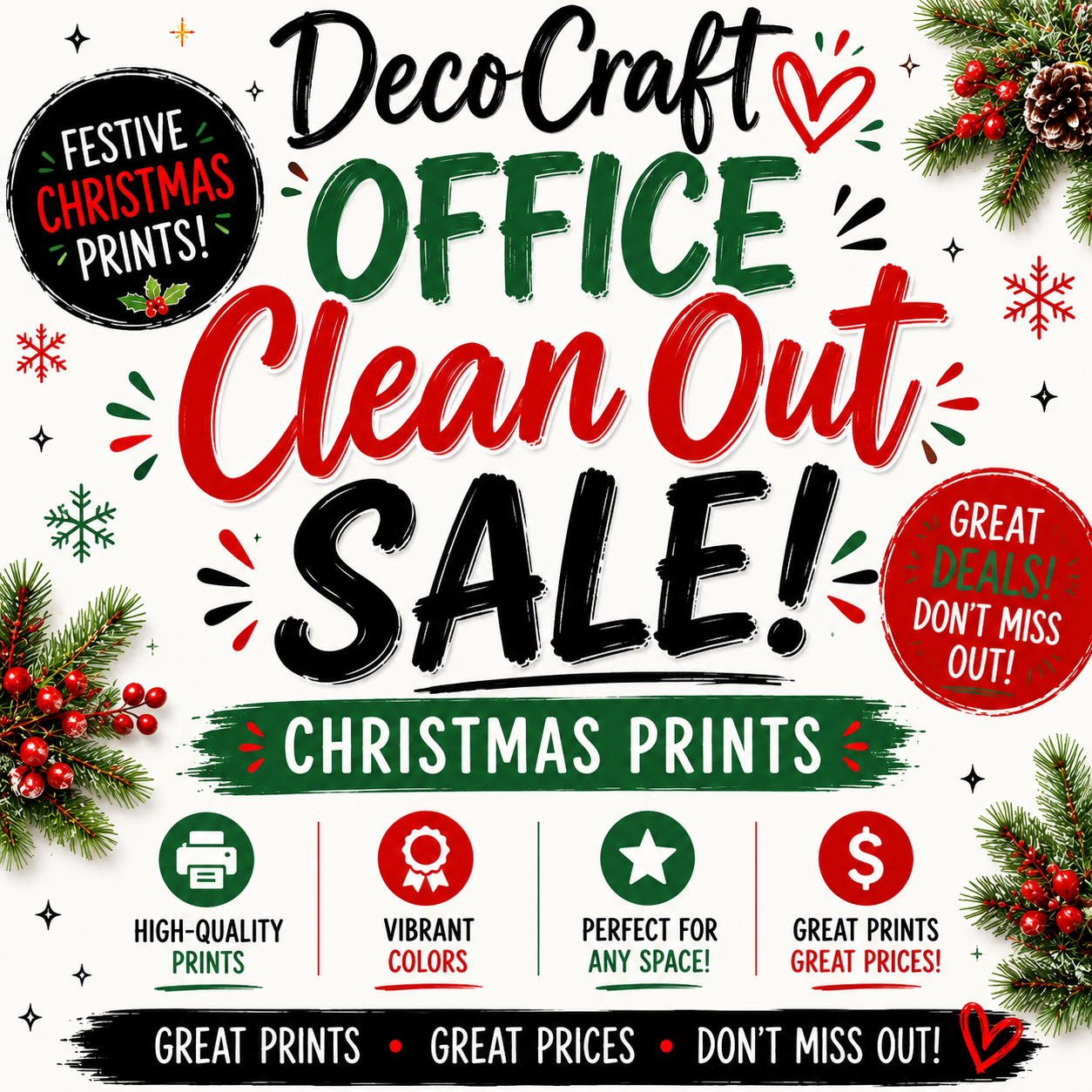 DecoCraft - Office Clean Out - Christmas Prints - Multiple Bundles Available