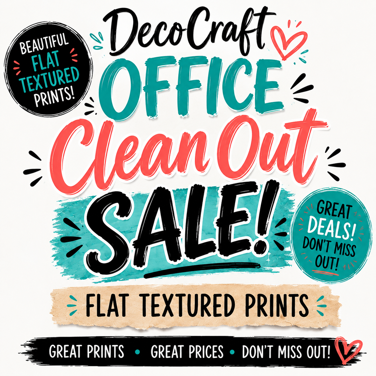 DecoCraft - Office Clean Out - Flat Textured Style Prints - Multiple Bundles Available