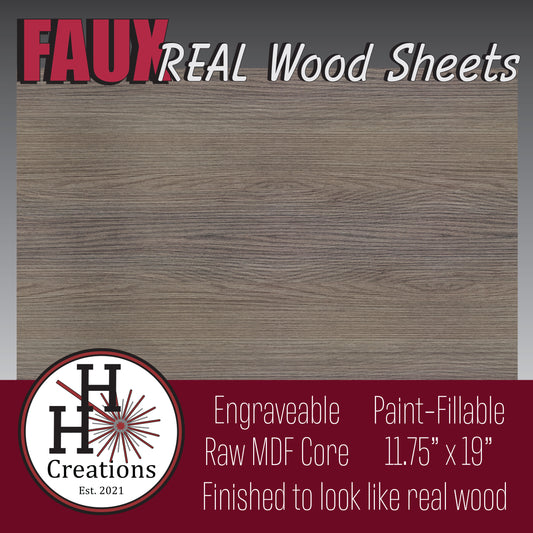 1/8" - Faux-Real Clear Coated Wood - Driftwood - 11.75" x 19"