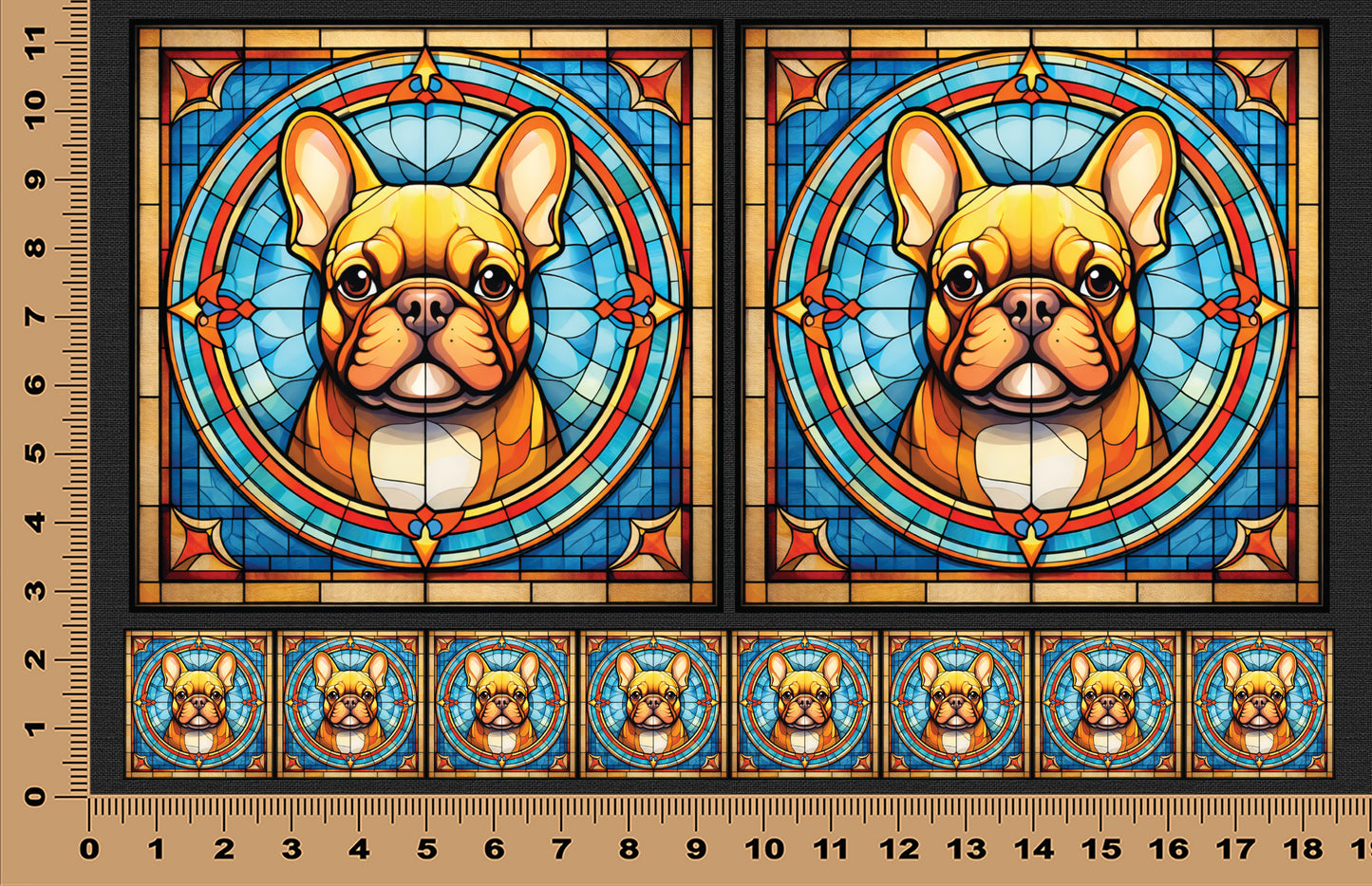 DecoCraft - Scenic Elevated Texture Tiles -French Bulldog