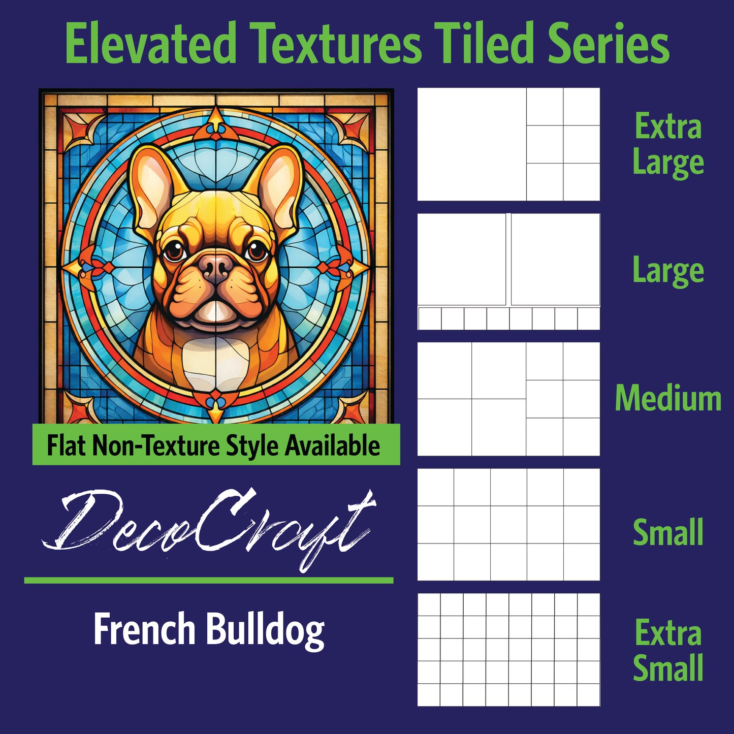 DecoCraft - Scenic Elevated Texture Tiles -French Bulldog
