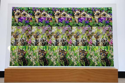 DecoCraft - Scenic Elevated Texture Tiles - Cats - Whiskers in Bloom