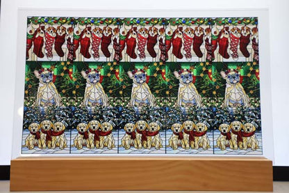 DecoCraft - Scenic Elevated Texture Tiles - Dogs - Yuletide Paws