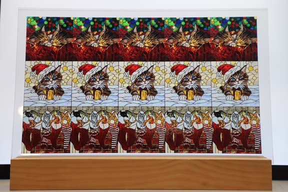 DecoCraft - Scenic Elevated Texture Tiles - Cats - Holiday Whiskers