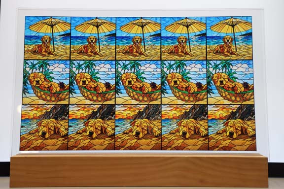 DecoCraft - Scenic Elevated Texture Tiles - Dogs - Seaside Shade