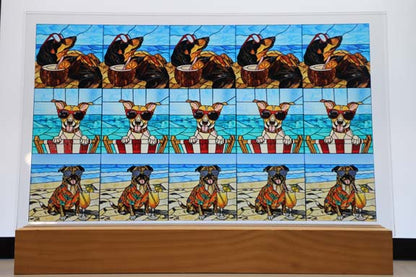 DecoCraft - Scenic Elevated Texture Tiles - Sunkissed Pups