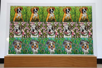 DecoCraft - Scenic Elevated Texture Tiles - Dogs - Blooming Paws II