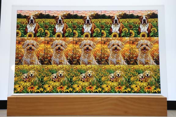 DecoCraft - Scenic Elevated Texture Tiles - Dogs - Blooming Paws I