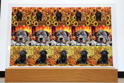 DecoCraft - Scenic Elevated Texture Tiles - Dogs - Autumn Paws