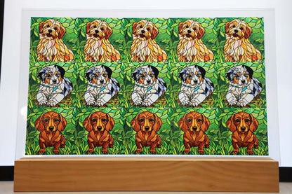 DecoCraft - Scenic Elevated Texture Tiles - Dogs - Leafy Paws I