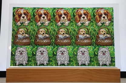 DecoCraft - Scenic Elevated Texture Tiles - Dogs - Leafy Paws II