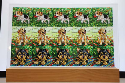 DecoCraft - Scenic Elevated Texture Tiles - Dogs - Playful Pups
