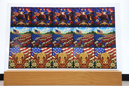 DecoCraft - Studio 1375 - Scenic Elevated Texture Tiles -Stars, Stripes & Country Assortment