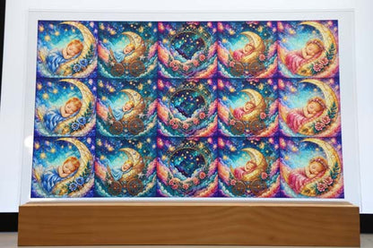 DecoCraft - Studio 1375 - Scenic Tiles Series - Moonbeam Babies - Blonde