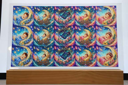 DecoCraft - Studio 1375 - Scenic Tiles Series - Moonbeam Babies - Brunette