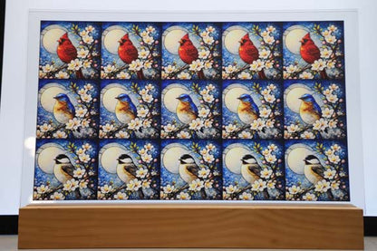 DecoCraft - Studio 1375 - Scenic Tiles Series - Moonlight Blossom Birds