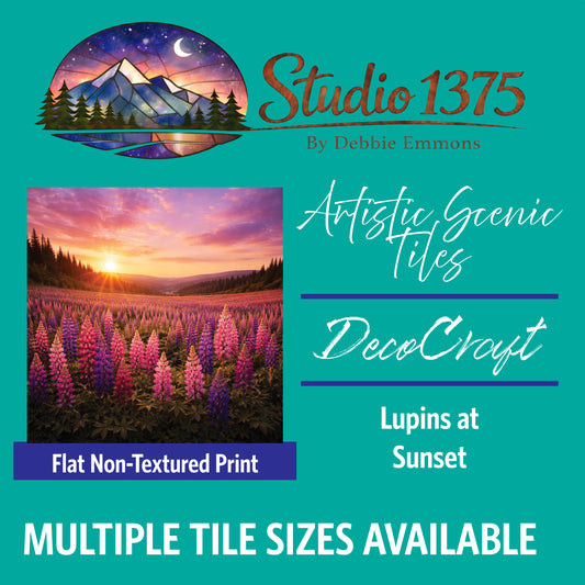 DecoCraft - Studio 1375 - Scenic Tiles Series - Lupins at Sunset
