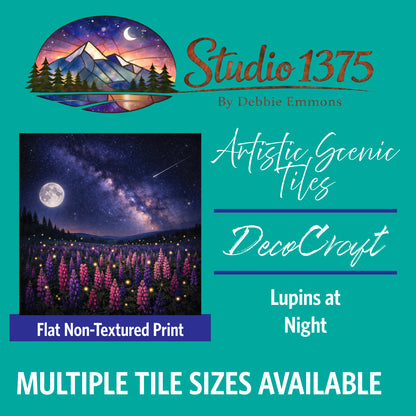 DecoCraft - Studio 1375 - Scenic Tiles Series - Lupins at Night