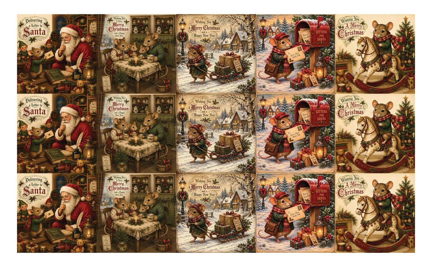 DecoCraft - Studio 1375 - Scenic Tiles Series - Merry Mouse Christmas Assortment II