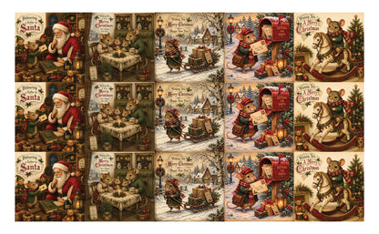DecoCraft - Studio 1375 - Scenic Tiles Series - Merry Mouse Christmas Assortment II