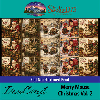 DecoCraft - Studio 1375 - Scenic Tiles Series - Merry Mouse Christmas Assortment II
