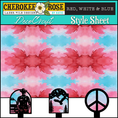DecoCraft - Cherokee Rose - Style Sheet - Red, White, & Blue Watercolor