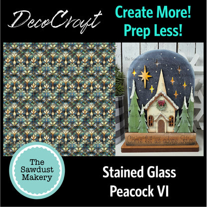 DecoCraft - The Sawdust Makery - Backer Board - Art Deco - Peacock VI