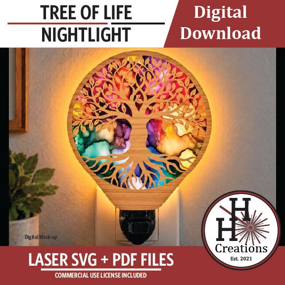 Tree of Life Nightlight SVG File | Laser Cut Digital Download