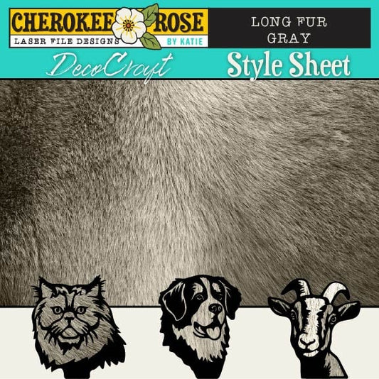 DecoCraft - Cherokee Rose - Style Sheet - Long Fur - Gray