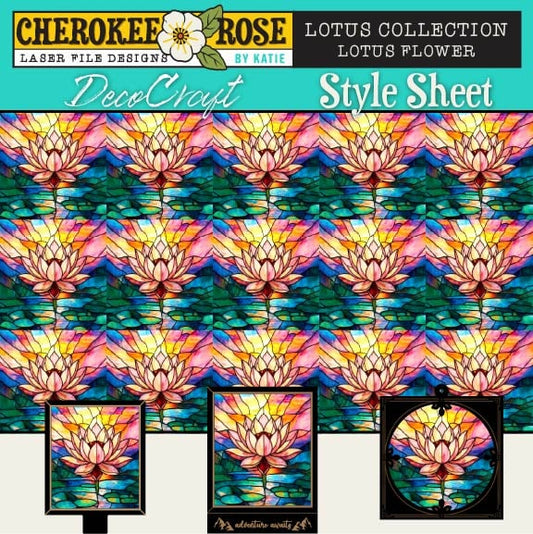 DecoCraft - Elevated Texture - Cherokee Rose - Realistic Stained Glass - Lotus Collection - Lotus Flower