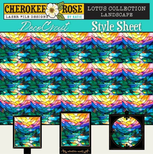 DecoCraft - Elevated Texture - Cherokee Rose - Realistic Stained Glass - Lotus Collection - Landscape