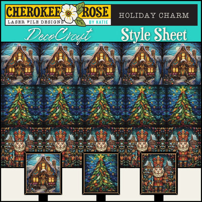 DecoCraft - Elevated Texture - Cherokee Rose - Realistic Stained Glass - Holiday Charm