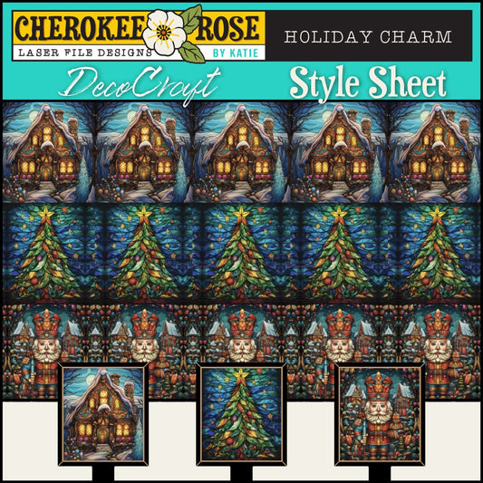 DecoCraft - Elevated Texture - Cherokee Rose - Realistic Stained Glass - Holiday Charm